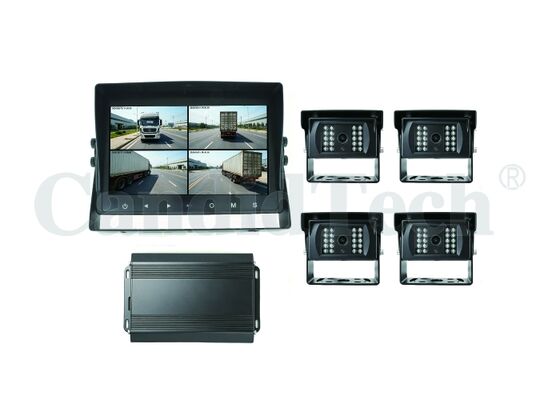 Sistema de câmera de visão surround de 4 canais de 360 ​​graus com detecção de pedestres AI, resolução 1080P e durabilidade de nível de veículo